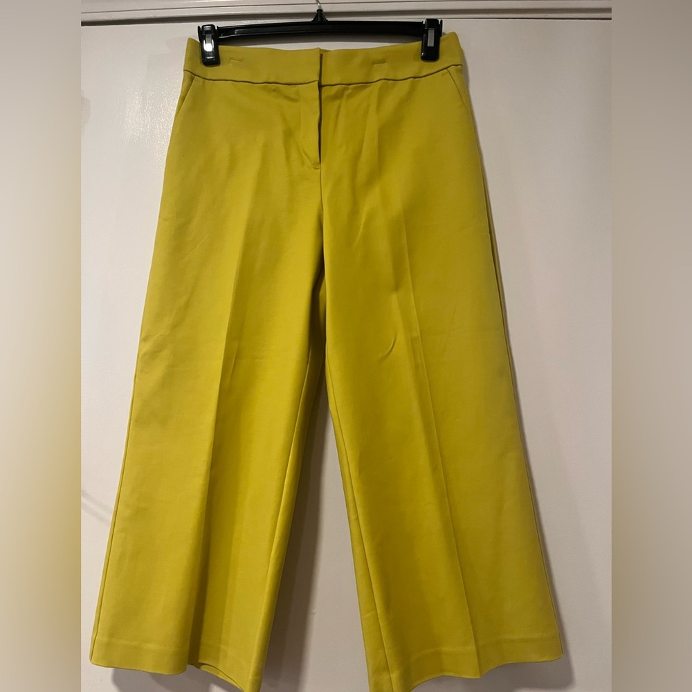 LOFT Chartreuse Wide Leg Pant